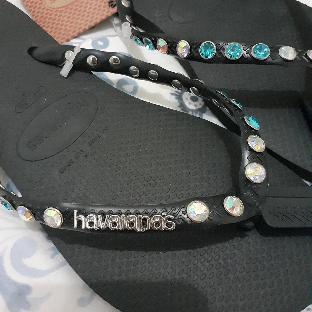 Havaianas Slim Silver Metal Logo 37-38 🩴🤍 - Picture 4 of 5